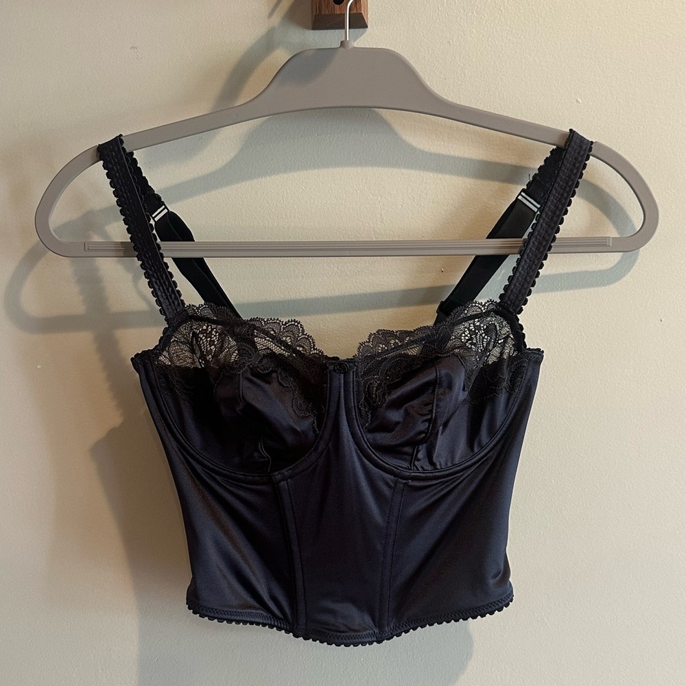 SKIMS Black Lace Trim Bra Top